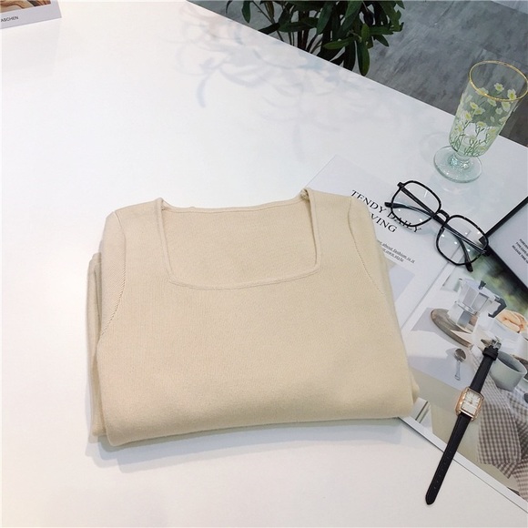 Cream Slim Fit Long Sweater Dress - Picture 10 of 10